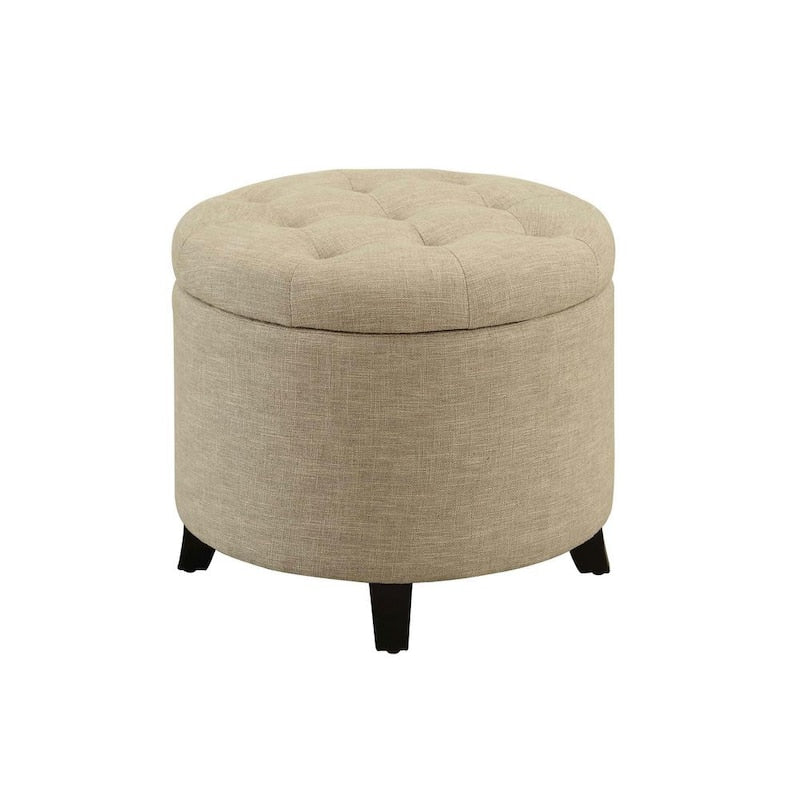 Designs4Comfort Tan Fabric Storage Ottoman