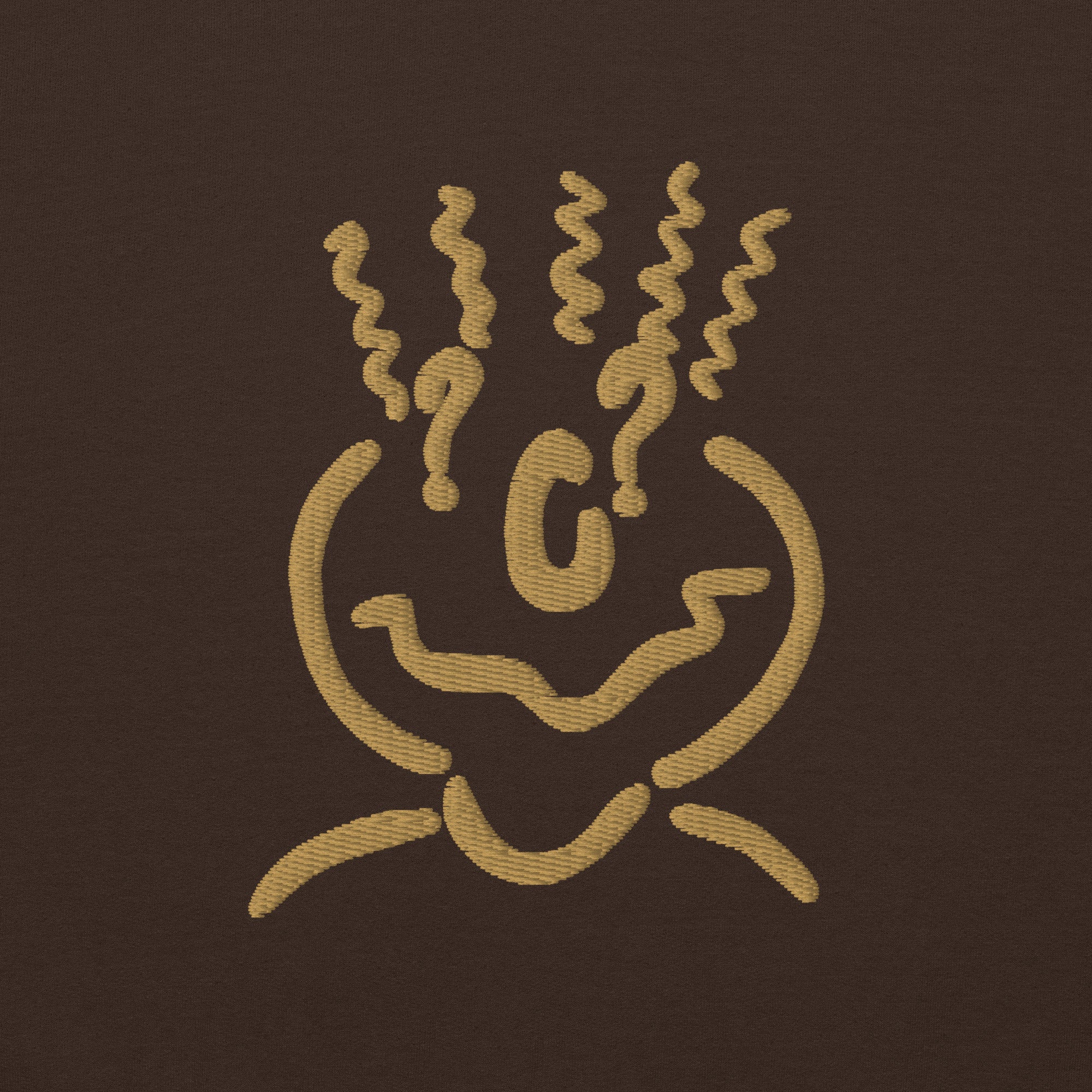 Cotton Embroided Crewneck Sweater Unisex Brown