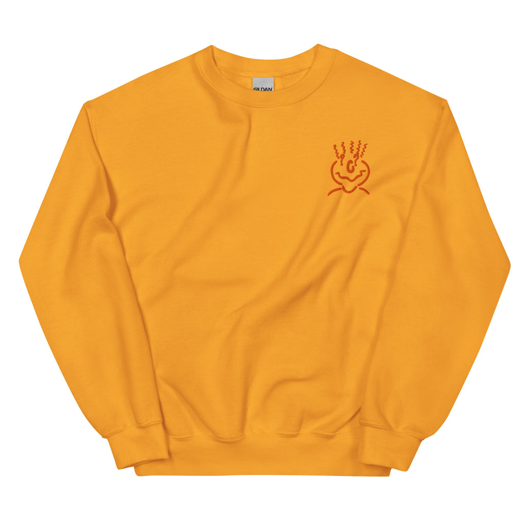 Michelle Mishkin Cotton Embroided Crewneck Sweater Unisex Mustard