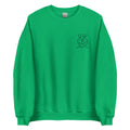 Michelle Mishkin Cotton Embroided Crewneck Sweater Unisex Emerald Green
