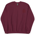 Michelle Mishkin Cotton Embroided Crewneck Sweater Unisex Burgundy