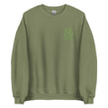 Michelle Mishkin Cotton Embroided Crewneck Sweater Unisex Olive Green