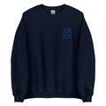 Michelle Mishkin Cotton Embroided Crewneck Sweater Unisex Navy Blue