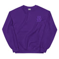 Michelle Mishkin Cotton Embroided Crewneck Sweater Unisex Purple