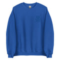 Michelle Mishkin Cotton Embroided Crewneck Sweater Unisex Electric Blue