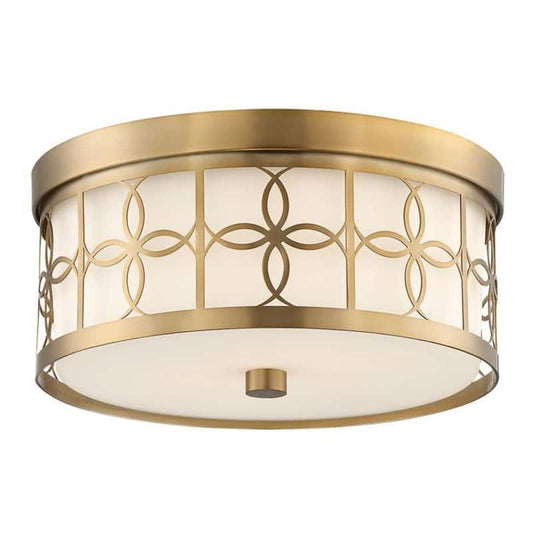 Anniversary 13.5 in 2-Light Vibrant Gold Flush Mount