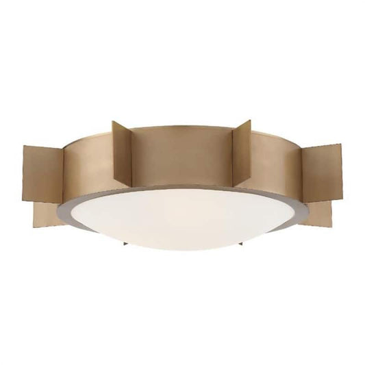 Solas 17.75 in. 3-Light Vibrant Gold Flush Mount