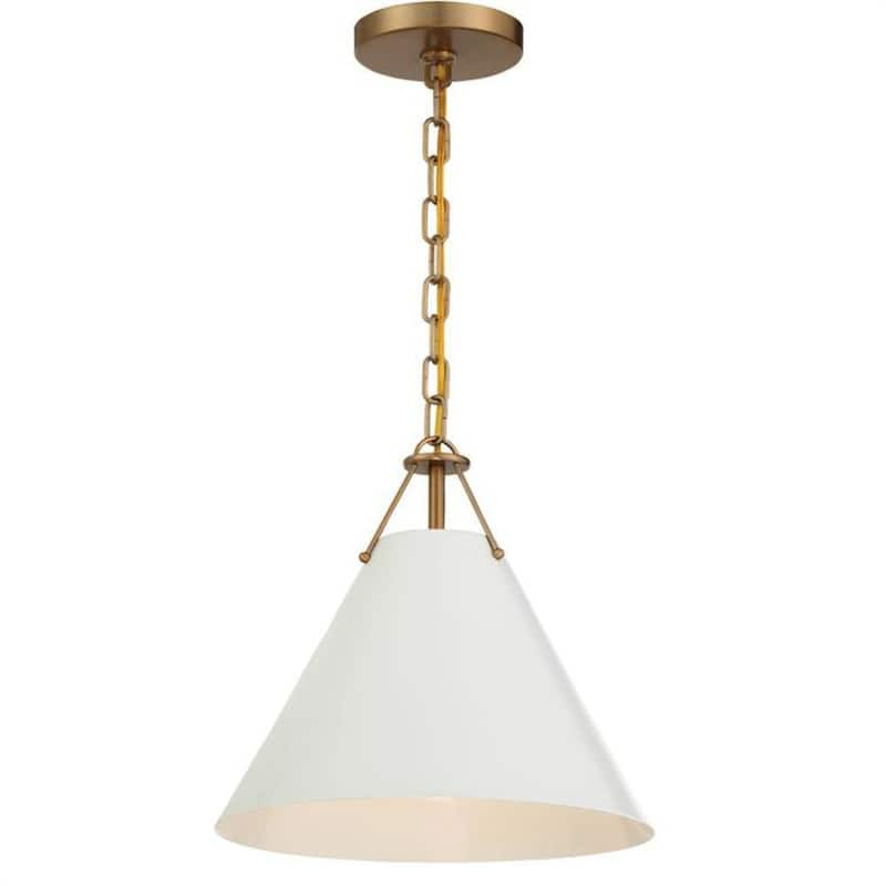 Xavier 1-Light Vibrant Gold Pendant with Steel Shade