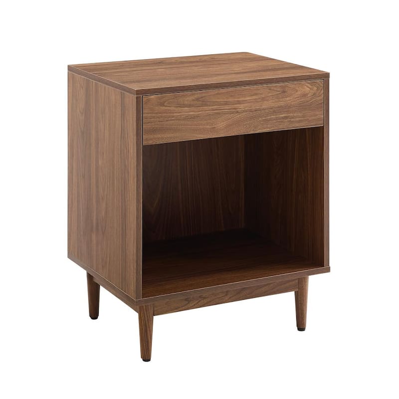 Liam Walnut Record Storage End Table