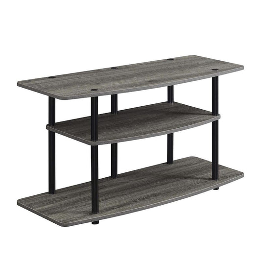 Designs2Go 42 in. Weathered Gray / Black Wide TV Stand Fits up to 43 in. TV with 3-Tiers