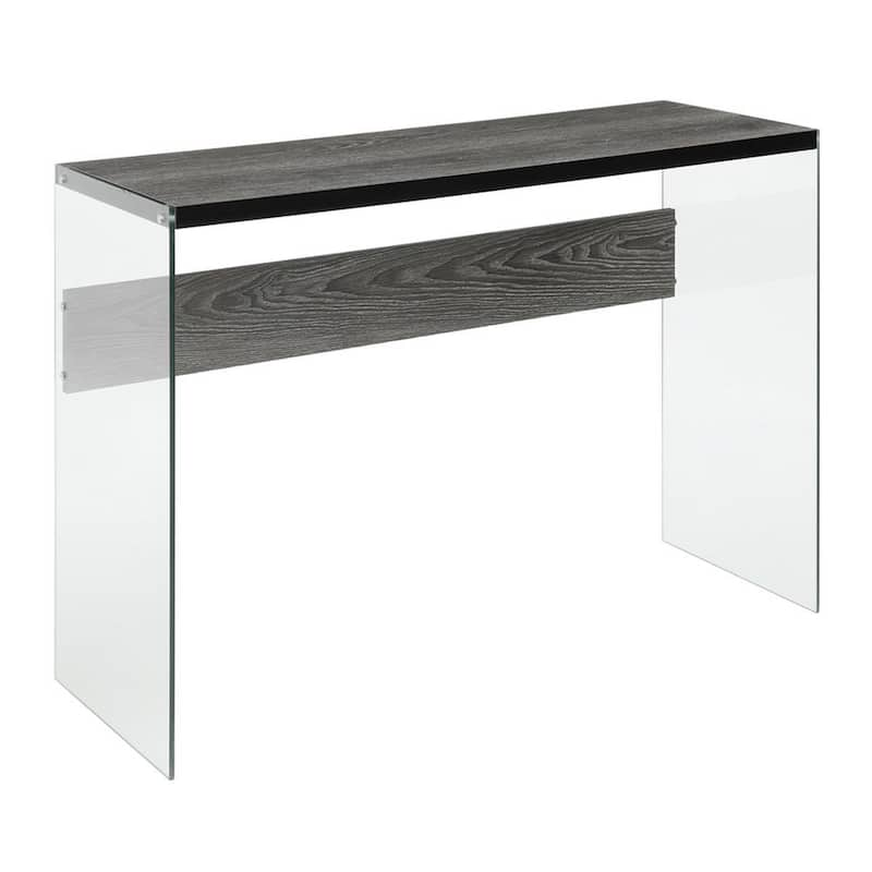 SoHo 44 in. Weathered Gray/Glass Standard Rectangle Console Table