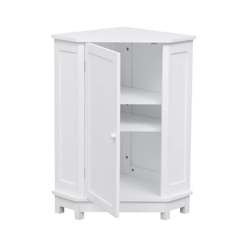 White Triangle Corner Storage Cabinet for Bathroom, Living Room and Kitchen with Modern Style