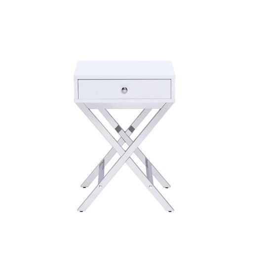 White Storage Side Table 22 in. H x 12 in. W x 16 in. D