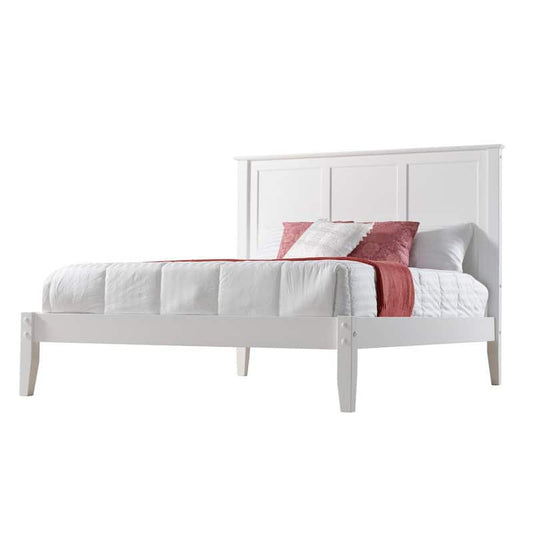 Shaker Style White, Queen Size, Panel Headboard, Platform Bed