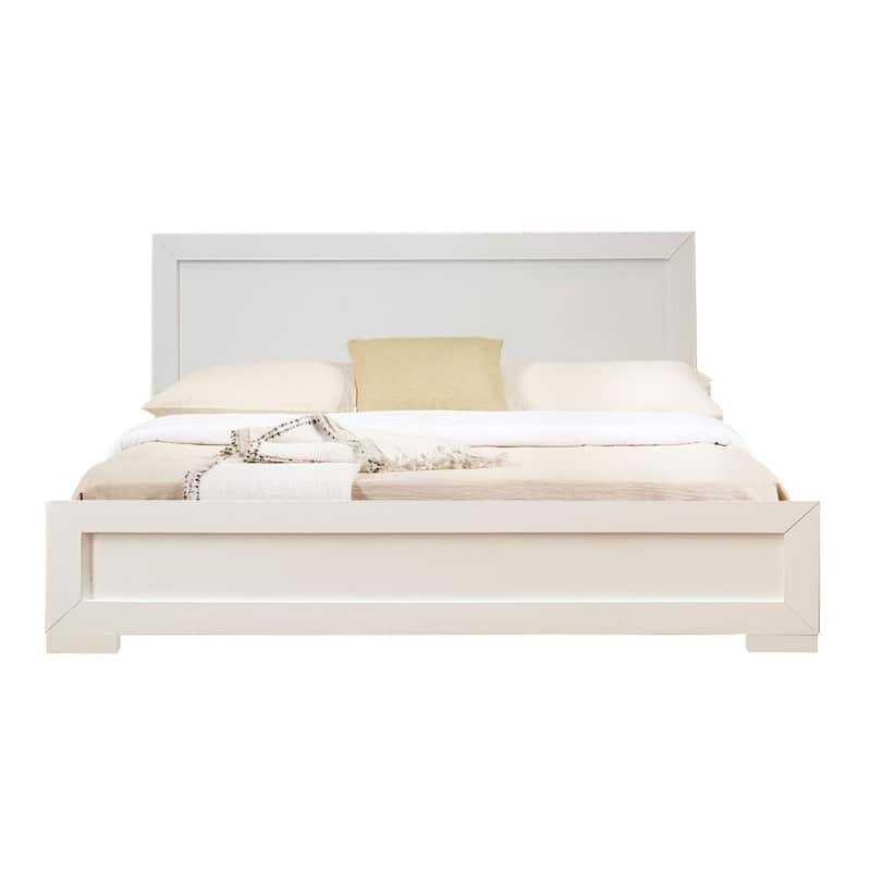 Trent White Full Wooden Platform Bed