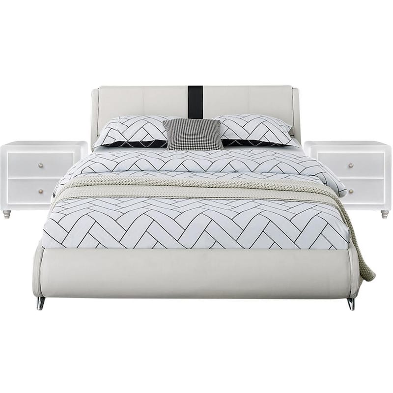 Carlton 3-Piece White Queen Platform Bedroom Set