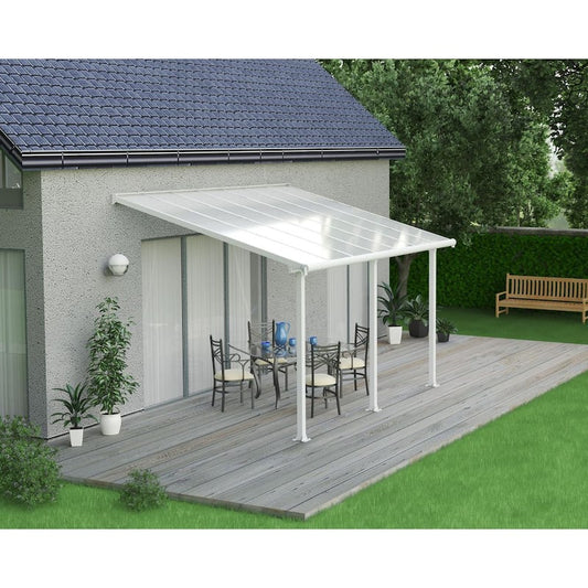 Olympia 10 ft. x 14 ft. White/White Aluminum Patio Cover