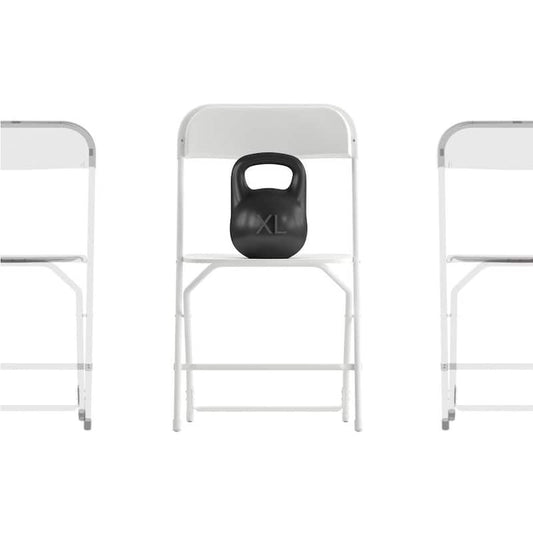 Big and Tall Commercial Folding Chair - Extra Wide 650 lb. Capacity - Durable Plastic - 4-Pack