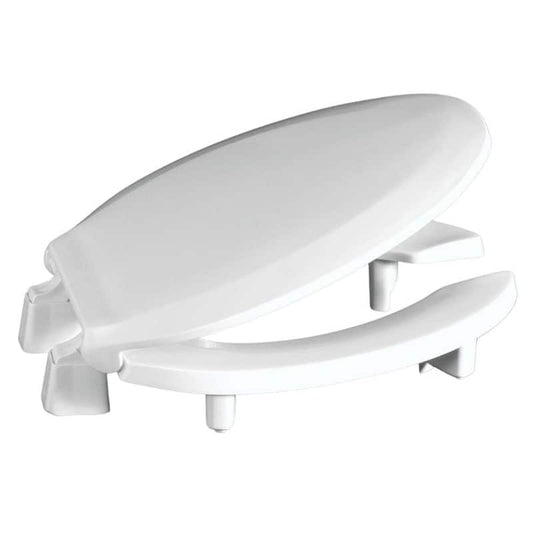 ADA Compliant Raised Elongated Open Front with Cover Toilet Seat in White