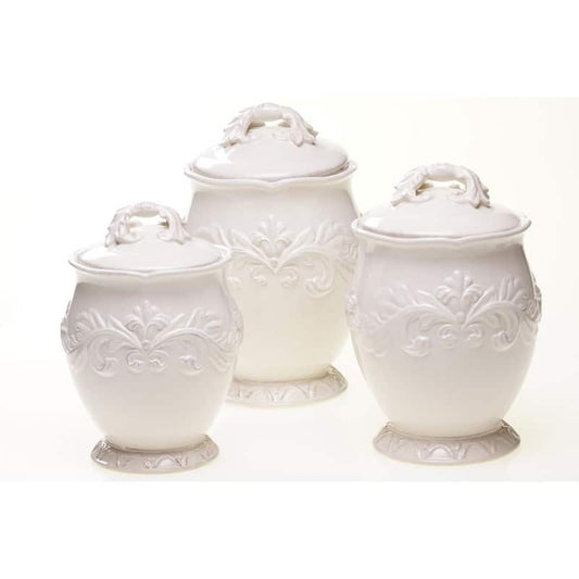 Firenze Hand painted Glazed Earthenware Canister Set (3-Piece)