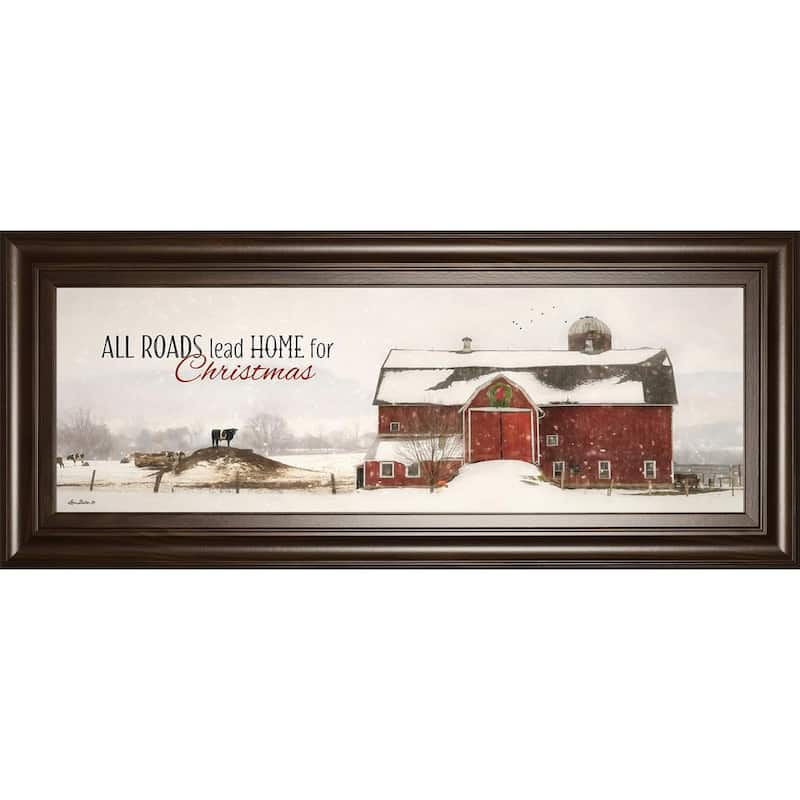 All Roads Lead Home For ChristmasBy Lori Deiter Framed Print Architecture Wall Art 42 in. x 18 in.