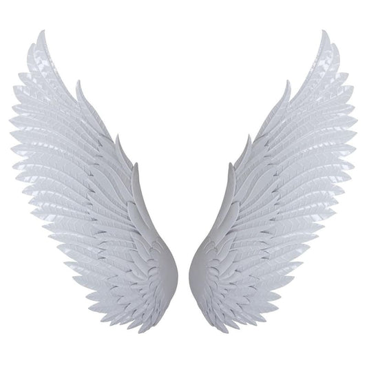 Chic White Wings Mixed Metal Media Wall Art