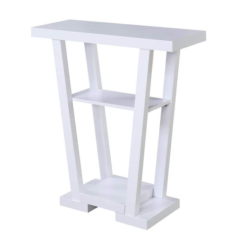 Newport 32 in. White Standard Rectangle Wood Console Table with Storage