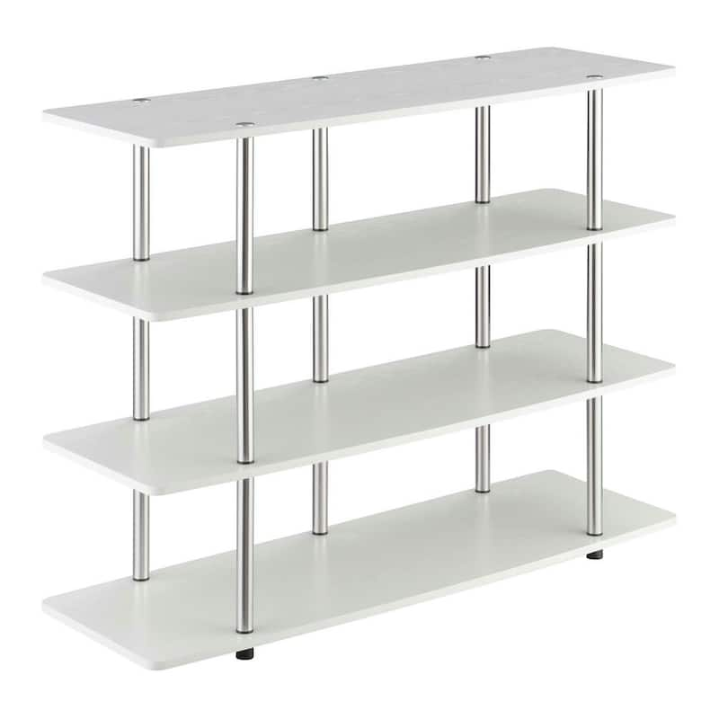 Designs2Go 47.25 in. White XL Highboy TV Stand fits TVs up to 50 in. with 4 Shelves