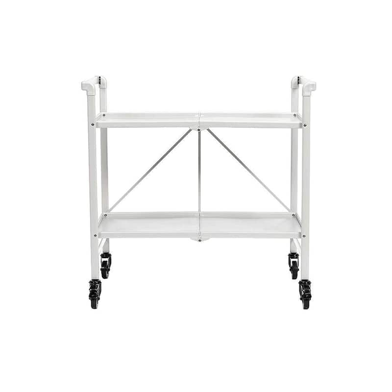 Smartfold White Serving Cart