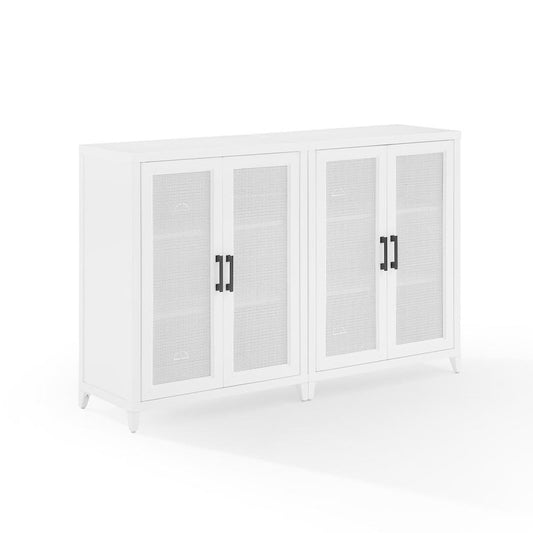 Milo White 2-Pieces Media Storage Cabinet