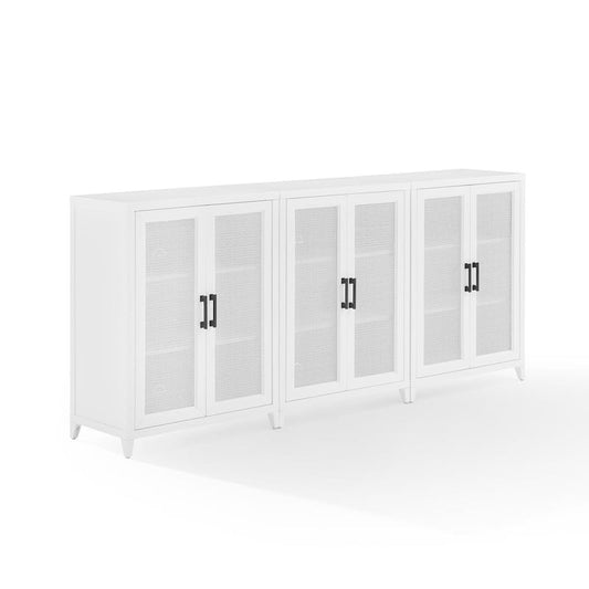 Milo White 3-Pieces Media Storage Cabinet