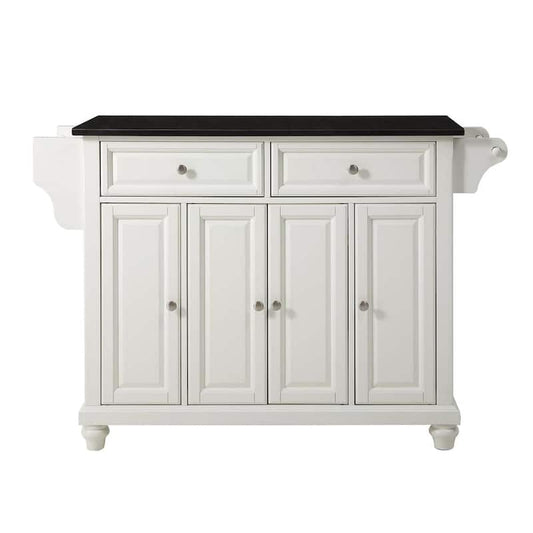 Cambridge White Kitchen Island with Granite Top