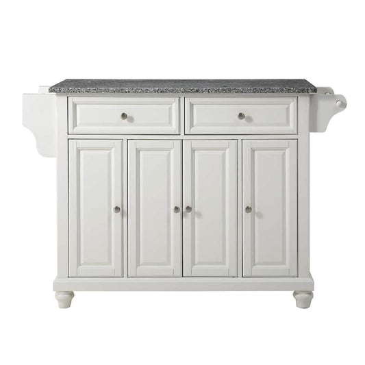 Cambridge White Kitchen Island with Granite Top