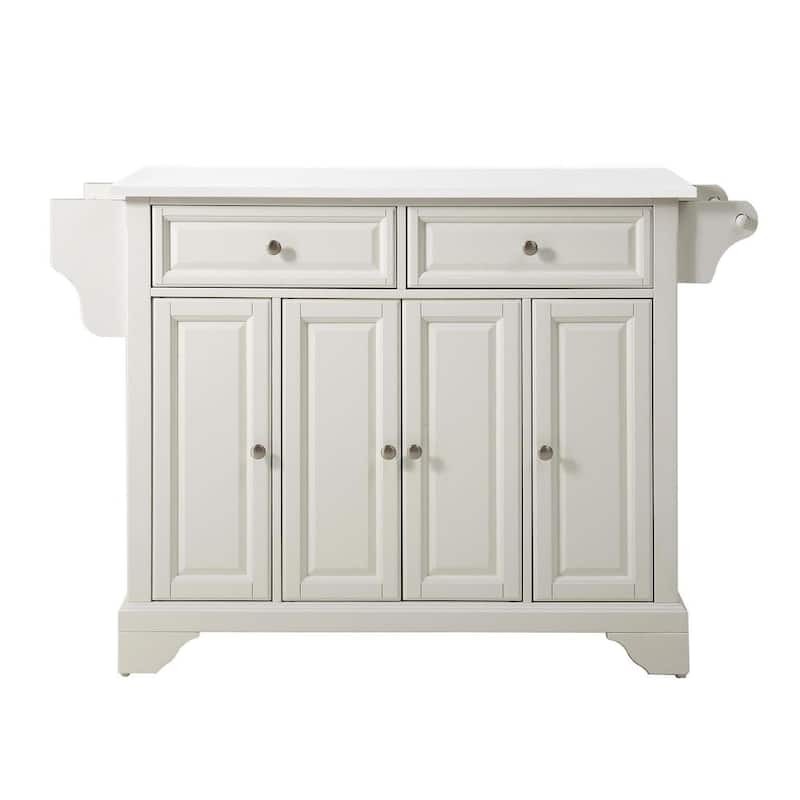 Lafayette White Full Size Kitchen Island/Cart with Granite Top