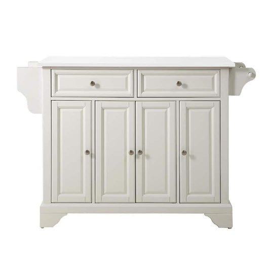 Lafayette White Full Size Kitchen Island/Cart with Granite Top