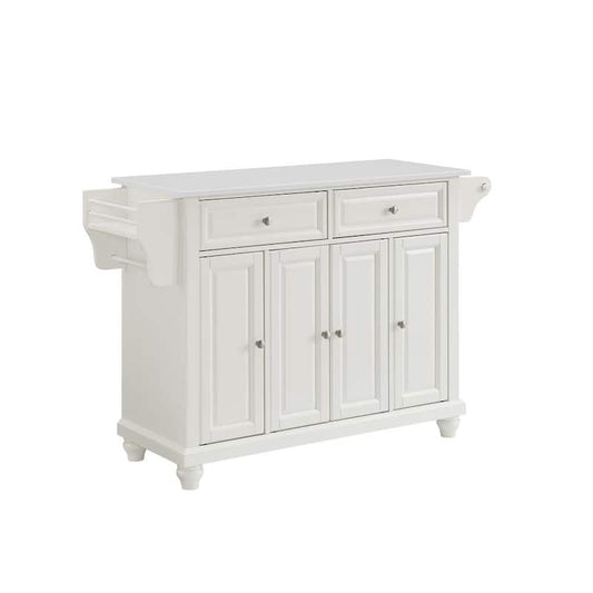 Cambridge White With Granite Top Full Size Kitchen Island