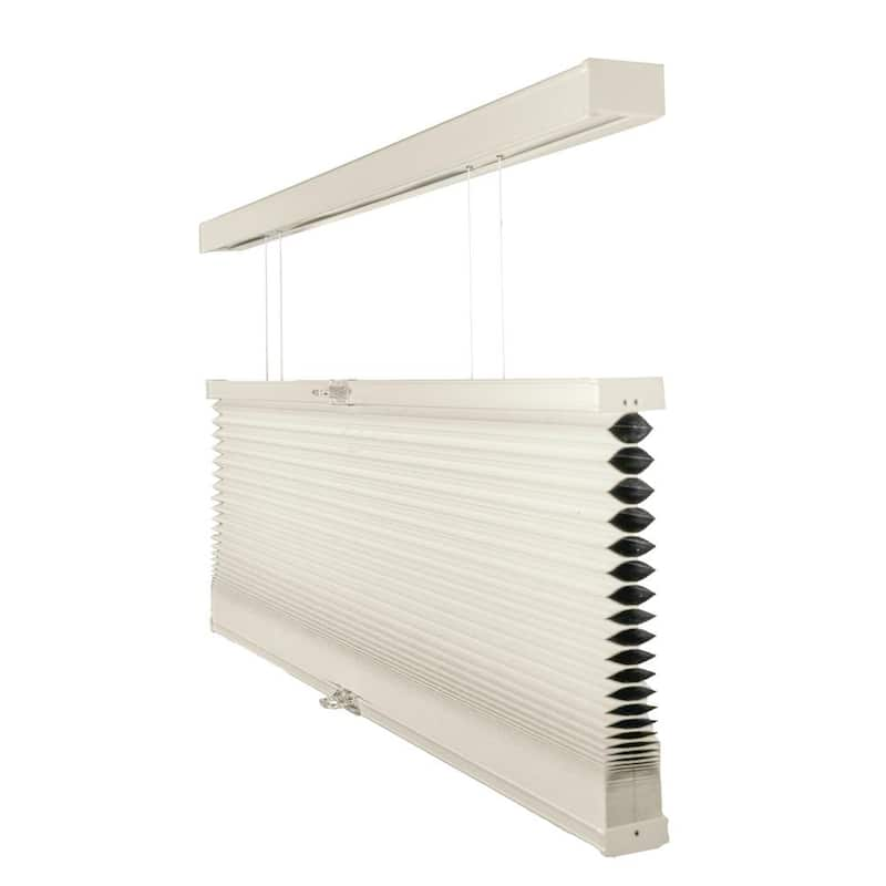 Cut-to-Width White Dove 9/16 in. Cordless Blackout Polyester Cellular Shades 34 in. W x 72 in. L